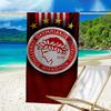 Olympiacos Fc: Red And Black Pride Microfiber Beach Towel, Lightweight And Quick-Dry, for Summer Travel, Beach Essential, Swimming Pool Outdoor