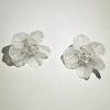 Temperament Exaggerated Flower Crystal Petal Stud Earrings Superfairy White Simple Personalized Earrings Ear Jewelry