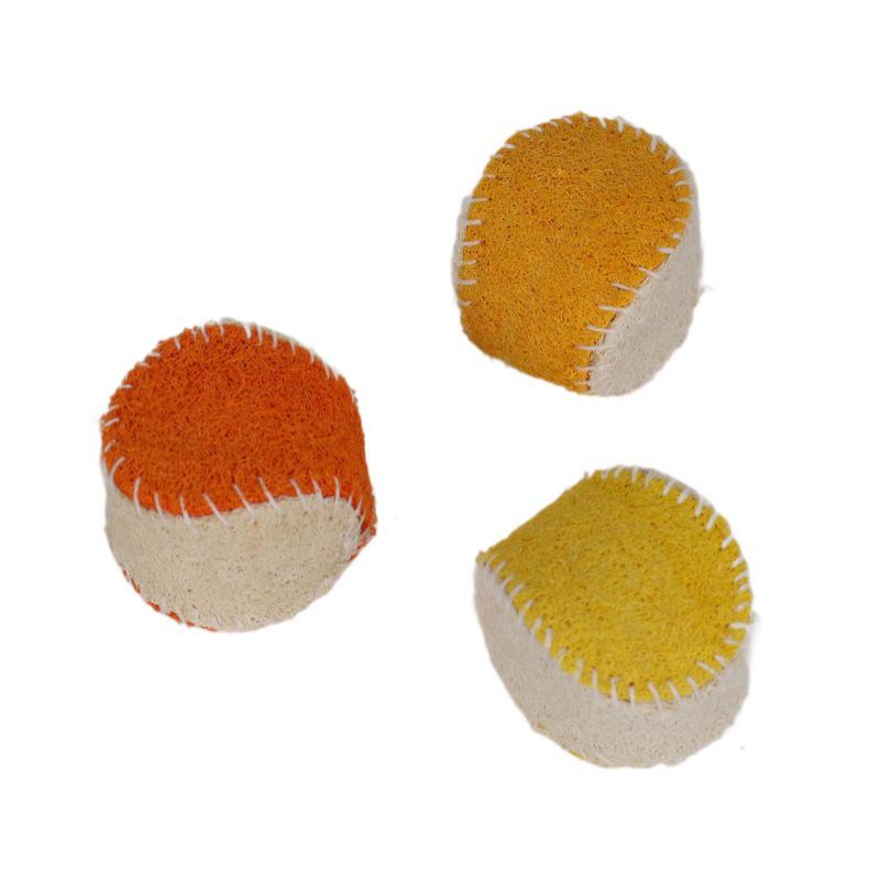 Natural Loofah Bite-Resistant Dog Toy Ball - Self-Play Boredom Relief, Molar Cleaning & Training Aid