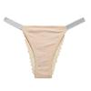 Women's Lace Low-Waist Thong: Sexy Hollow Design with Solid Color High-Elastic Silk Ribbon