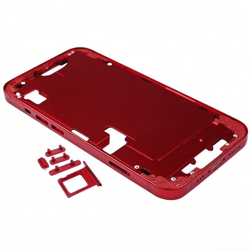 Middle Housing Frame For iPhone 14 14 Plus, Replacement Chassis With SIM Card Tray, Side Buttons, Battery Adhesive & Screen seal