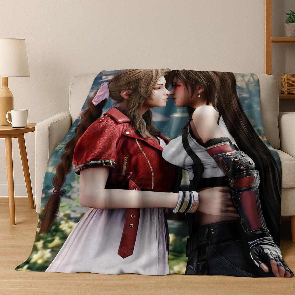 Мультяшное фланелевое одеяло Final Fantasy Сефирот Клауд Тифа, теплое и уютное мягкое покрывало для дома, спальни, кровати, дивана, ребенка