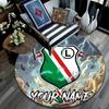 Custom Name Legia Warsaw Round Area Rug,Carpet Rug for Living Room Bedroom Sofa Playroom Decor,Non-slip Floor Mat