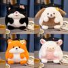 Fox Kitten Cute Puppy And Lamb Animal Plush Doll With Flower Decoration For Gift