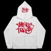 2023 Cross-border New American High Street Hip-Hop National Trend Printed Zipper Sweatshirt Trendy Fashion Versatile Couple Hoodie
