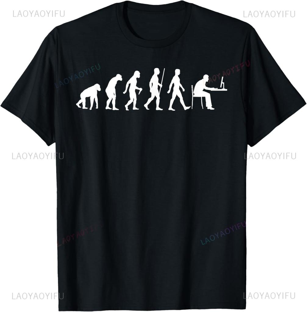 Evolution of Unisex Computer Programmer Funny Geek Lover IT TShirt Unisex Summer Streetwear Tops Customizable Graphic T Shirts