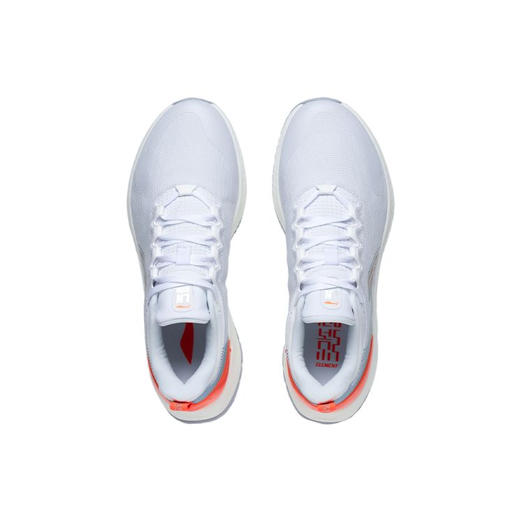 Кроссовки Li Ning Yue Ying Element Comfortable Rebound Shock Absorbing Non-Slip Low-Top для бега, мужские кроссовки белого и оранжевого цветов ARHS007-6