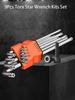 9PCS L Type Double-End Screwdriver Hex Wrench Set Allen Key Hexagon Flat Ball Torx Star Head Spanner Key Set Hand Tools