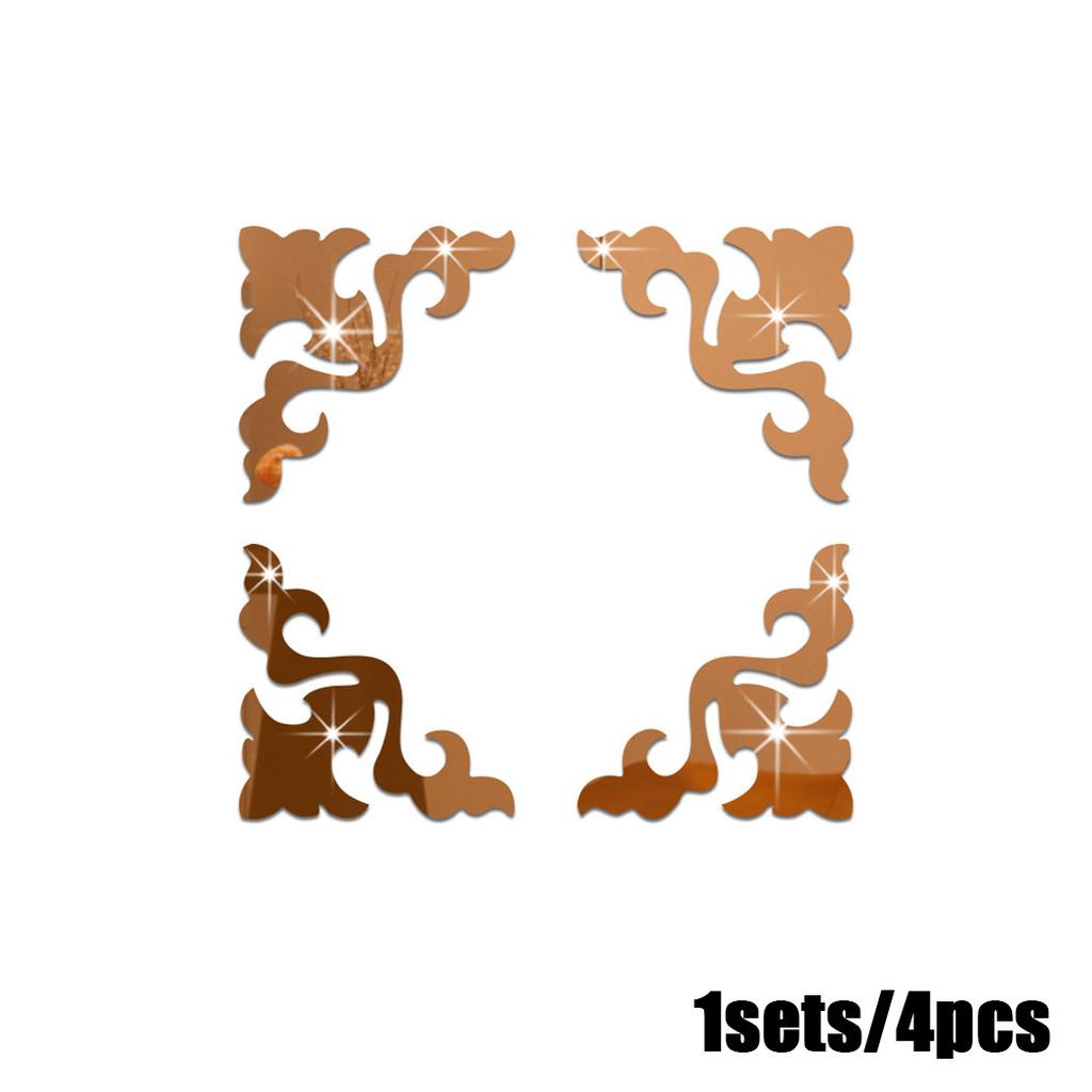 4 шт. стеклянная зеркальная плитка настенная наклейка наклейка на DIY украшение для дома орнамент набор