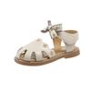 Girls' sandals, princess-style closed-toe shoes, new summer collection, featuring hollowed-out designs, Chinese-style embroidery, soft soles, and a