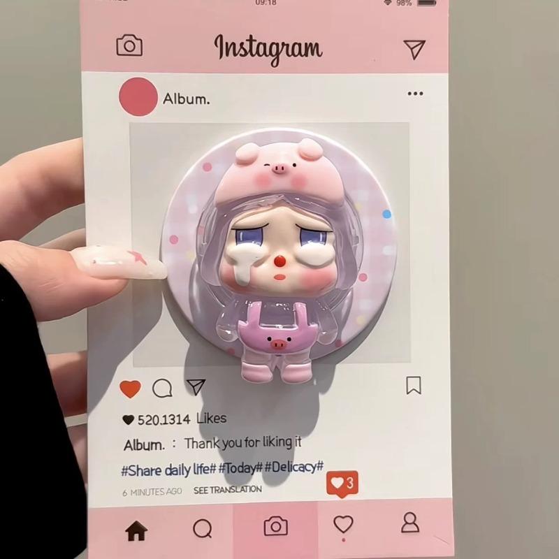Three-dimensional Cute Plaid Crying Baby Is Suitable for Magsafe Magnetic Suction Bracket, Mobile Phone Airbag Desktop Strong Adsorption