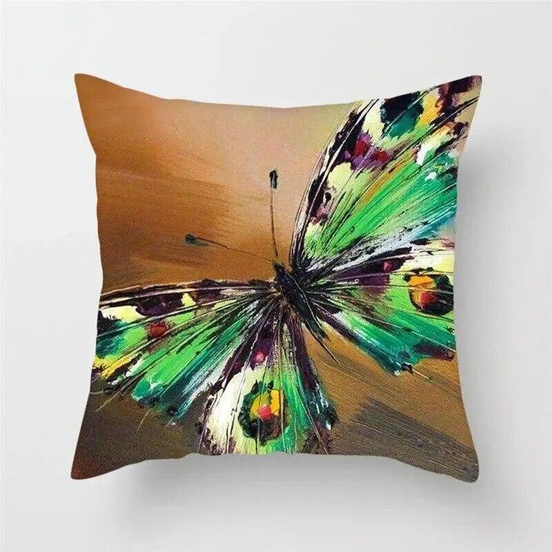 Colored Butterfly Animal Flower Cushion Cover for Home Living Room Sofa Chair Pillow Decoration Throw Pillow Cover
