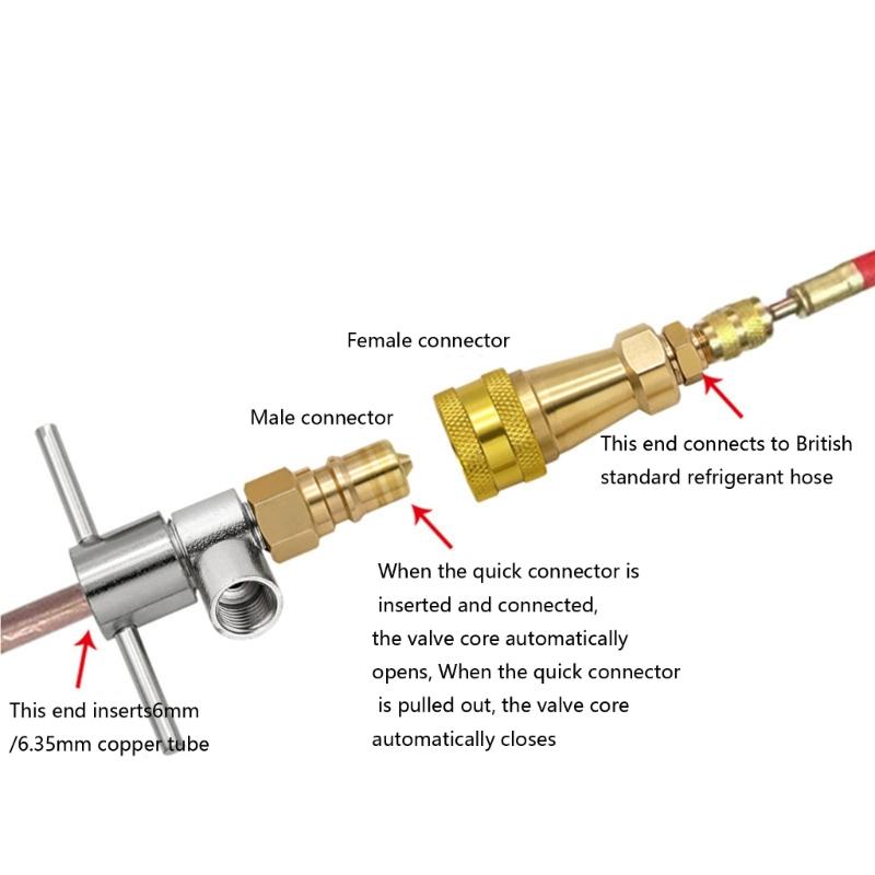 Refrigerator Quick Coupling Fridge Refrigerants Refill Adapter High Pressure Washer Connector Tool Easy to Install