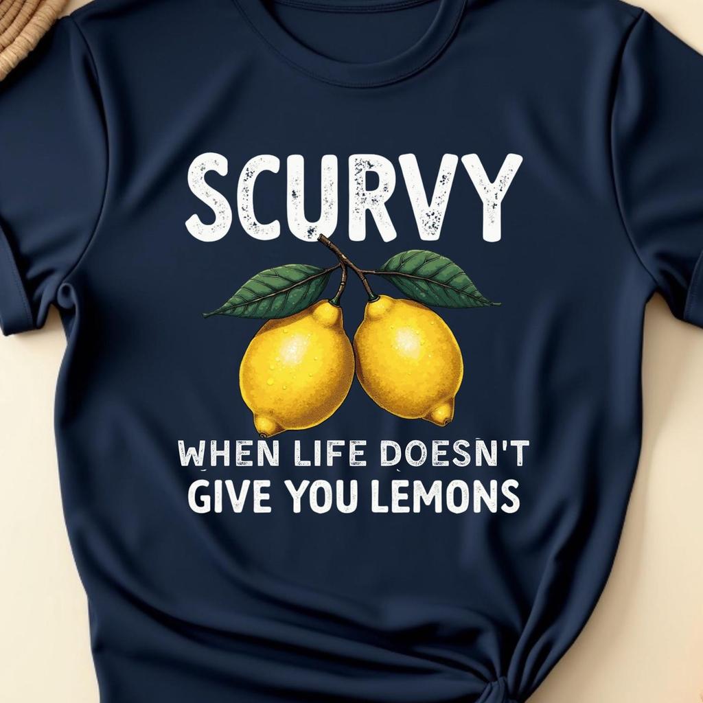 Scurvy When Life Doesn’t Give You Lemons T-Shirt, Funny Fruit Quote Tee, Hilarious Citrus Saying , Pirate Vitamin C Joke, Witty Scurvy Pun