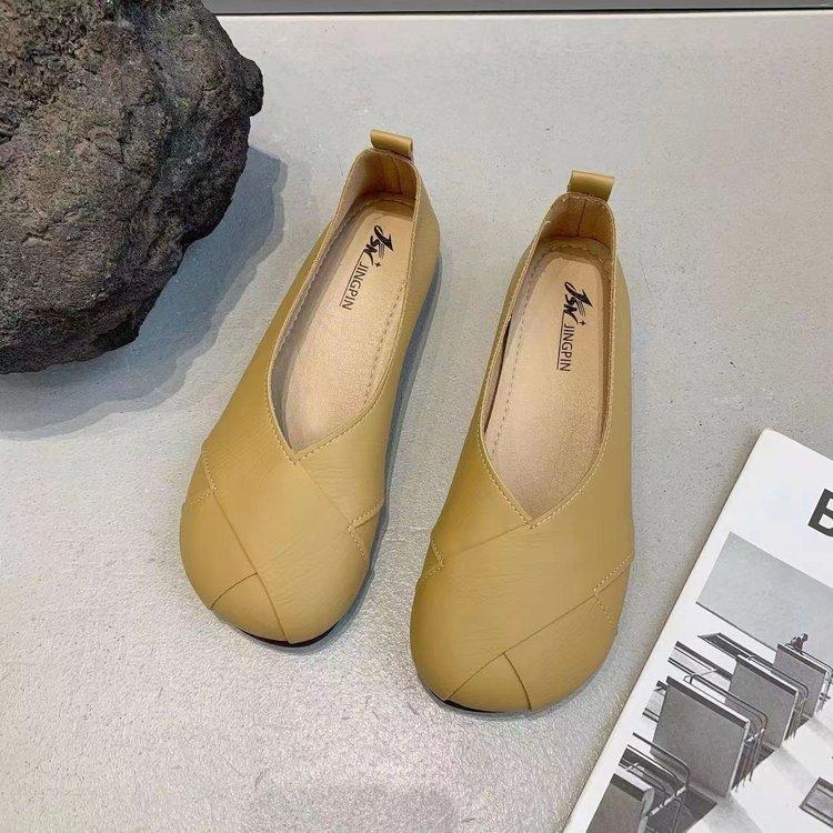 Fashion Retro Soft Sole Single Shoe for Women New Spring Summer Shallow Mouth Casual Round Toe Cute Fashionable Comfortable Flat Shoes