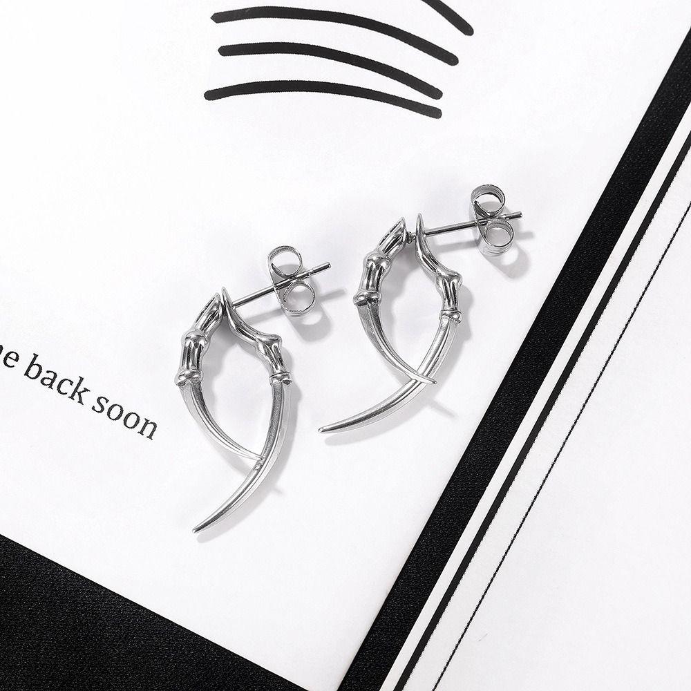 Street Fashion Claw Shape Ear Piercing Man Ear Bone Earrings Stainless Steel Korean Style Ear Stud