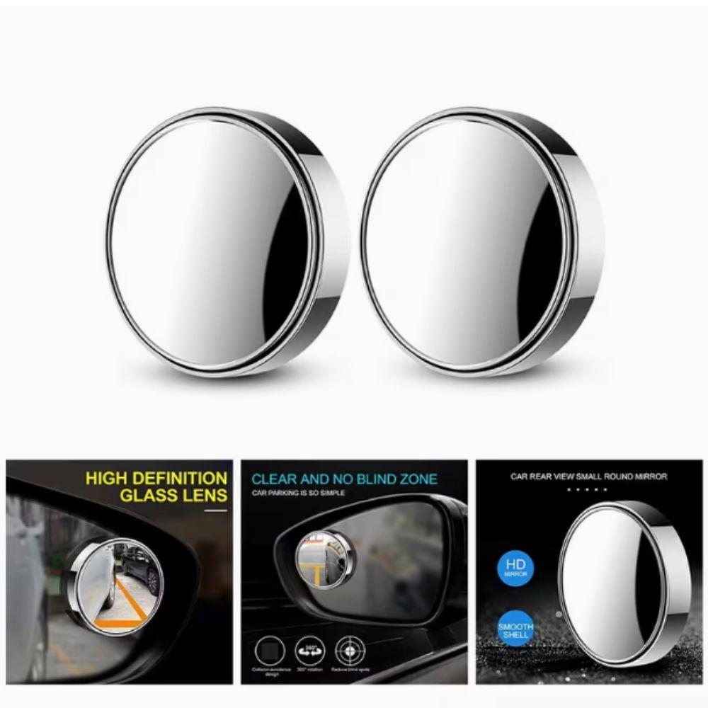 2pcs 360 Degree Adjustable Blind Spot Mirror Universal Fit Wide Angle Mirror Driving Safety