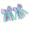 Радужные кудрявые кисточки с бантом, заколки для волос, красочные кудрявые кисточки, ленточный бант, заколки-автоматы для волос, модные аксессуары для девочек, не из полиэстера