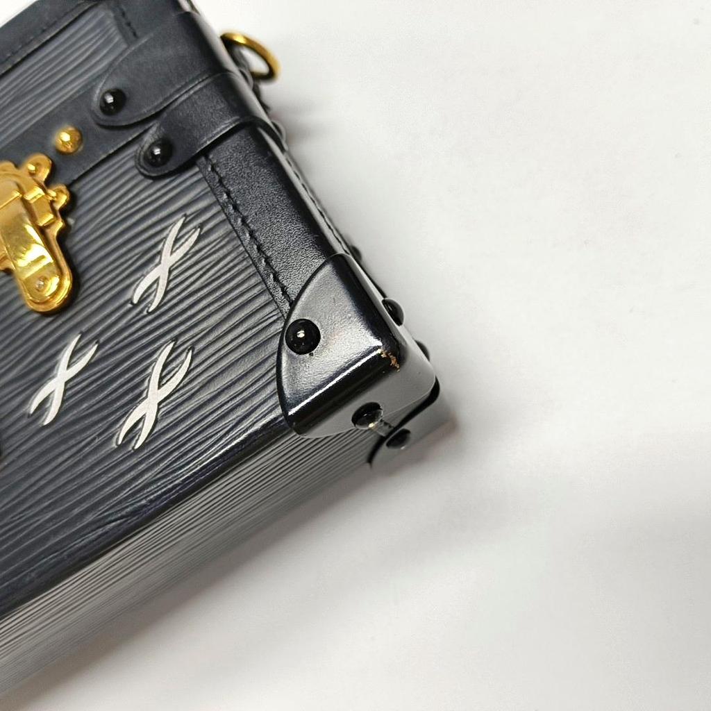 [Pre-Owned] Petite Malle Chain Scarf Bag With Detachable Adjustable Shoulder Strap Epi Leather Hard Case Clutch Crossbody Shoulder Bag - Good #J0EQ2Z