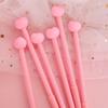 10pcs Cartoon Kawaii Stationery Black Ink Writing Pen Comfortable Love Heart Neutral Pen  Gift