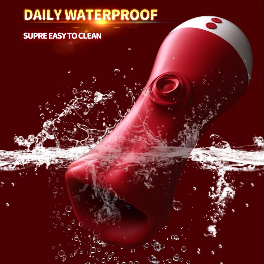 Male Mastubator for Men Deep Throat Blowjob Glans Masturbation Vibration Men Penis Training Stimulation Vibrating Sex Toys 18+