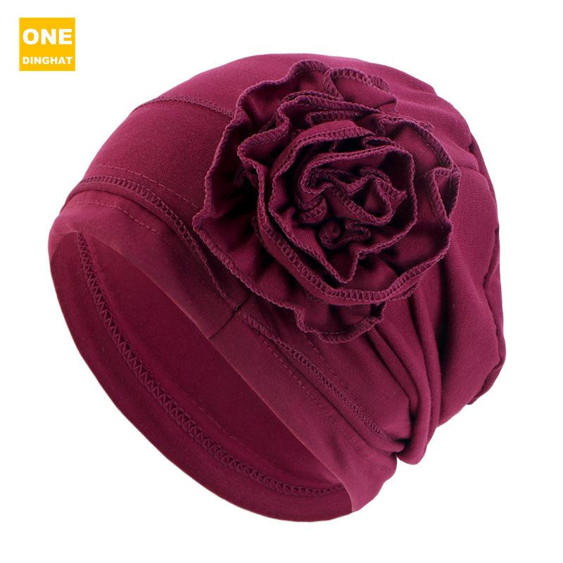 Шапочка-косынка с ватным диском и цветком, эластичная шапочка-пуловер, шапочка для родов, шапочка для химиотерапии Jdt-417B