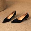Krazing Pot Suede Fashion Summer Spring Autumn Summer Slip On Party Women Pointed Toe Stiletto Med Heels Pumps