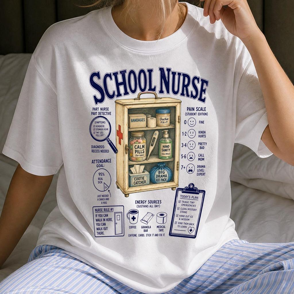 Funny School Nurse Shirt - Retro Healthcare Careers Gift - Sarcastic School Nurse Clothing