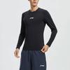 Футболка для фитнеса Li Ning Plain с круглым вырезом и длинным рукавом, с логотипом бренда, черная, AUDR091-1