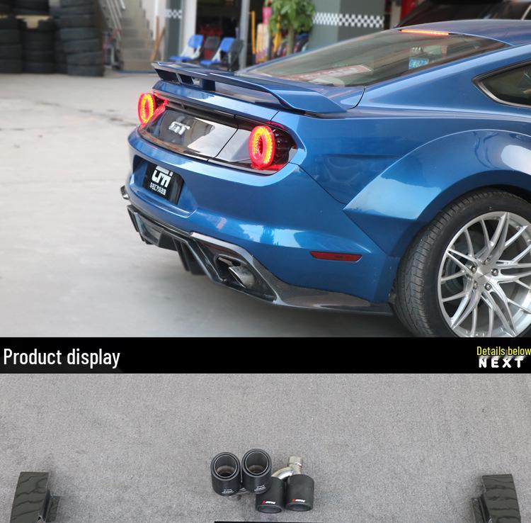 18-23 Ford Mustang AC Style Carbon Fiber Rear Lip Spoiler with Four-Outlet Body Kit