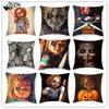 45x45 см анимационный чехол для подушки в Северной Европе, кукла ужасов, фильм, персиковая кожа, домашний декоративный чехол для дивана, автомобиля, наволочка