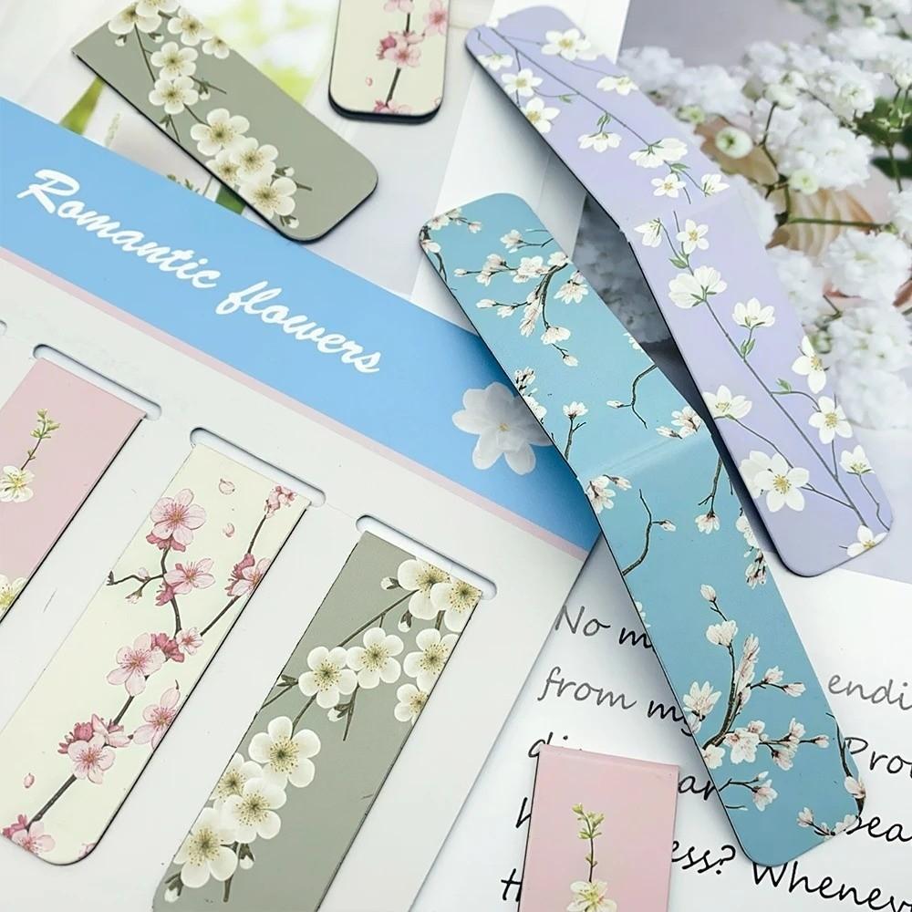 5 Pcs/Set Flower Pattern Annotated Bookmarks for Reading, Annotation, and Gift