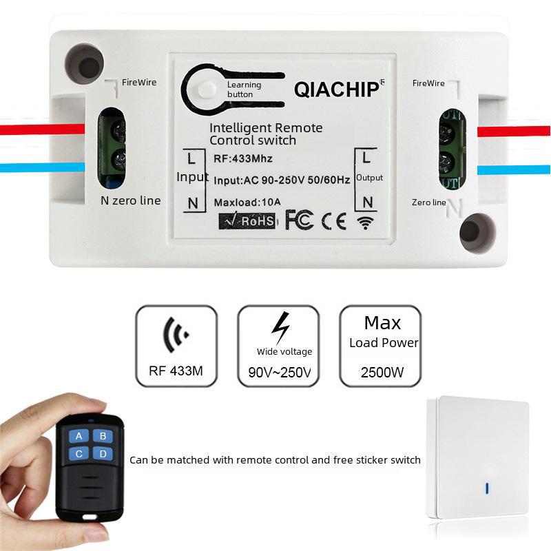 Wireless 220V Remote Switch, 10A Relay Board, 433.92MHz Smart Lighting Control