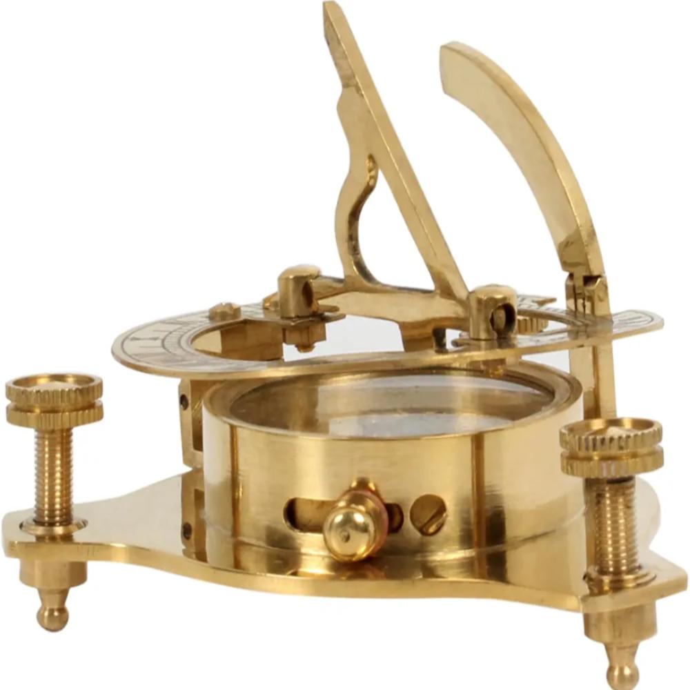 Солнечные часы-компас WEST London Maritime из цельной латуни – 7,62 см Морской декор в подарок