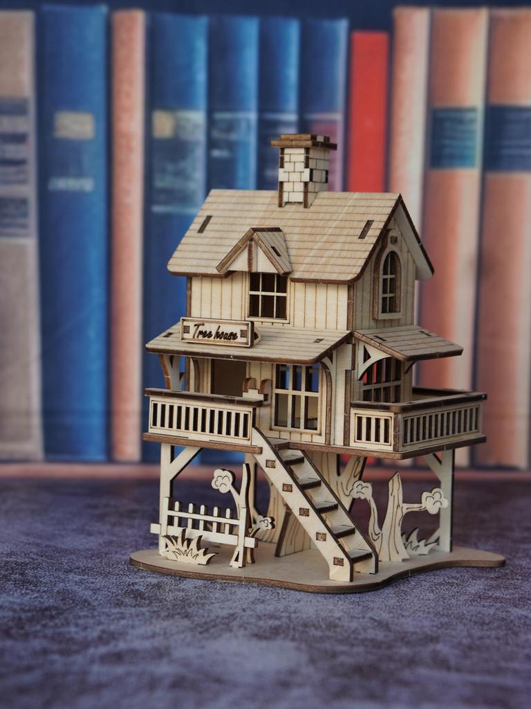 3D деревянные пазлы, подходящие для взрослых, модели для сборки домика на дереве, деревянный деревянный домик, ручная DIY сборка, строительный блок