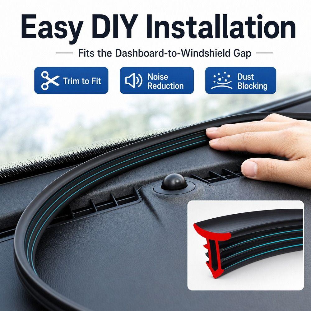 Rubber Material Windshield Gap Filler Noise Insulation Noise Reduction Trim Interior Dust Blocking