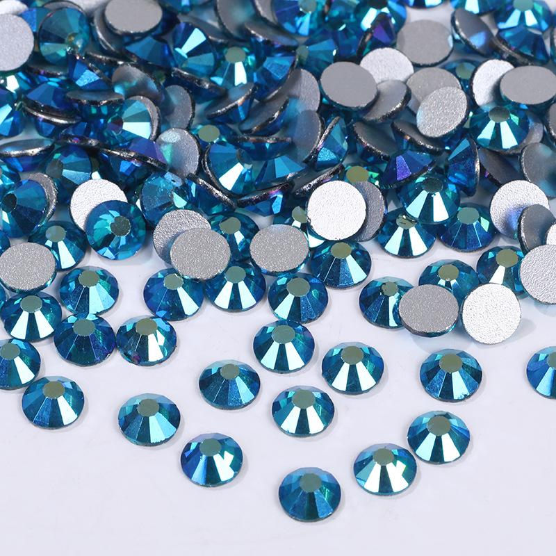 Цветной АБ Хрусталь Плоское Дно Сверло Круглое Сверло для Ногтей Сделай Сам Красочные Украшения для Ногтей