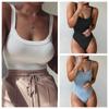 Strap Solid Bodycon Sexy Body Casual Basic White Summer Bodysuit Women Tops Sleeveless Sheer Bodysuits Jumpsuit Slim