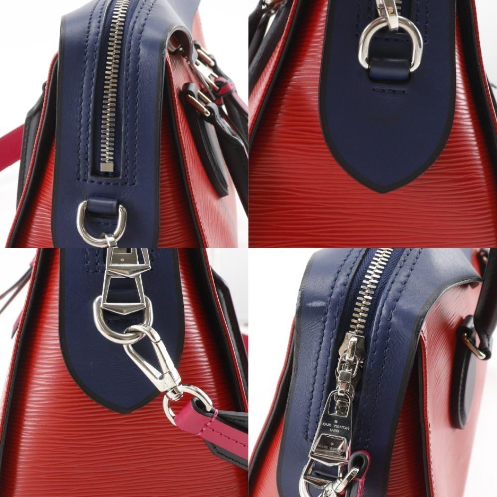 LOUIS VUITTON Tuileries Tote Handbag M53544 2WAYShoulder Red / dark blue Epi Leather Women Used