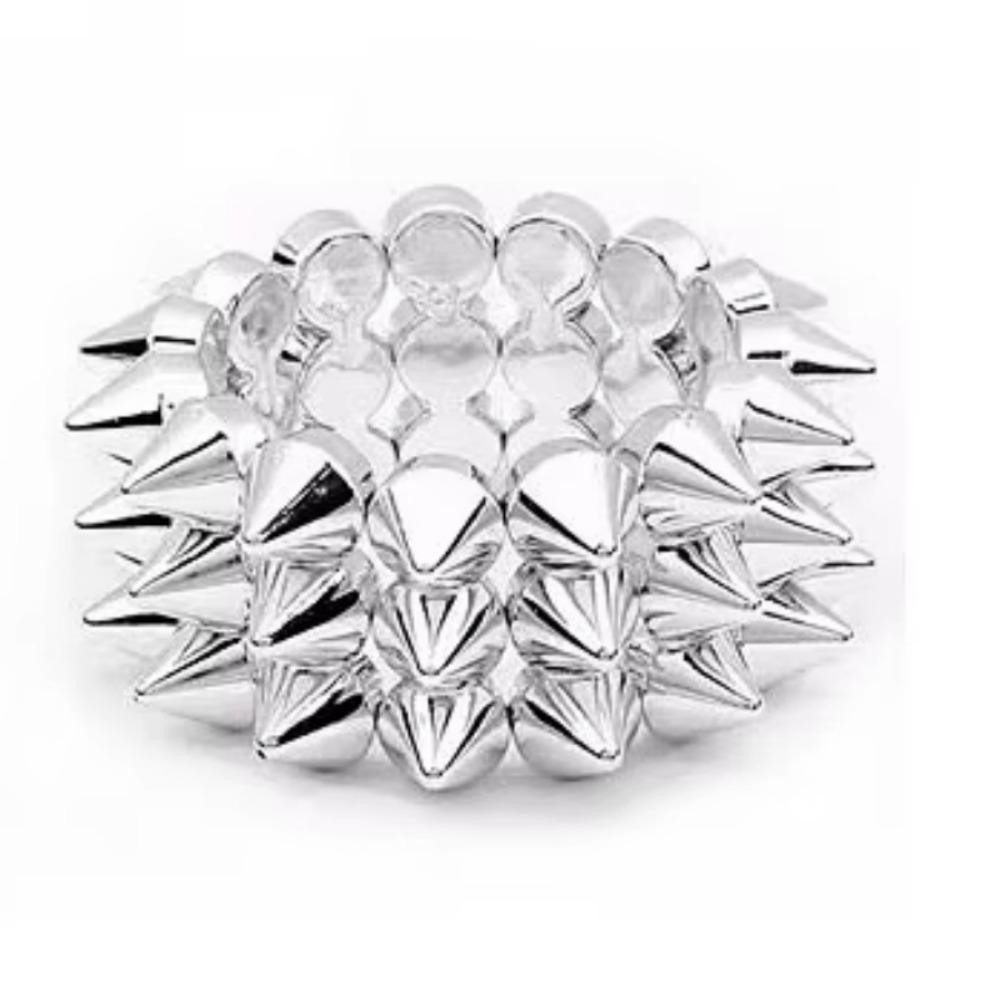 Three-row Punk Style Bracelets Y2K Jewelry Goth Rock Bangle Cool Rivet Cone Bracelets Hip-hop