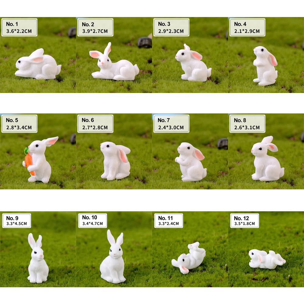 Ремесло Пасхальное украшение Микропейзаж Сказочный Сад Статуэтка Кролика из Смолы Миниатюрная Фигурка Кролика
