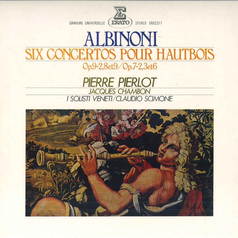 Виниловая пластинка CLAUDIO SIMONE, PIER PIERLOT - Albinoni: Сборник концертов для гобоя ERX2377 ERATO Япония Классика Б/У
