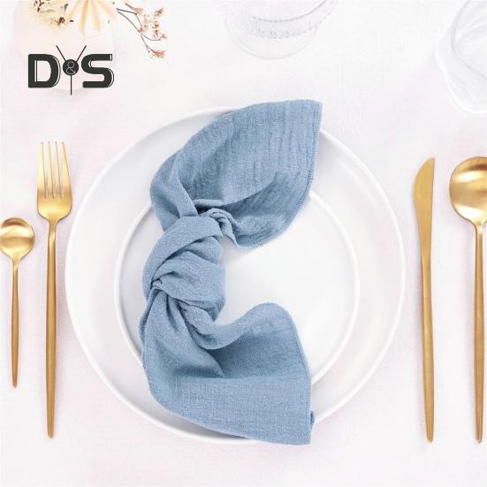 Салфетки из марли в стиле бохо, моющиеся салфетки из хлопчатобумажной марли, однотонные салфетки в деревенском стиле для украшения вечеринки по случаю рождения ребенка, свадьбы, чаепития