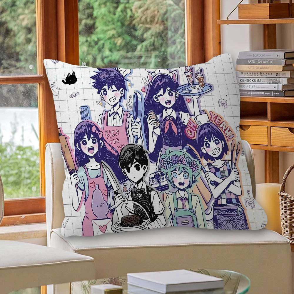 Cute Cartoon Omori Game Pillow Cushion Cover Pillowcase Living Room Sofa Home Decor