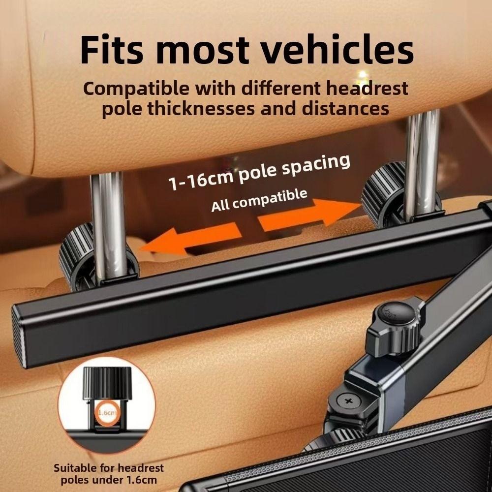 Rotating Stand Car Headrest Tablet Holder Adjustable Telescopic Tablet Bracket Car Rear Seat