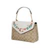 New COACH Tammie Canvas With Leather And Precise Pebbled Leather Shoulder Bag Crossbody Bag Large Size Women's Khaki White CA016-IMOTV