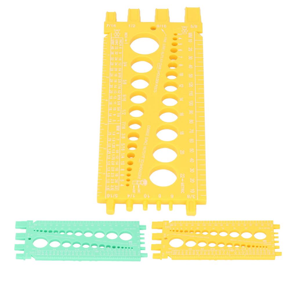 Инструмент для измерения болтов, пластиковый, интегрированный, портативный, дюймовая и миллиметровая шкала, резьбомер для гаек и болтов