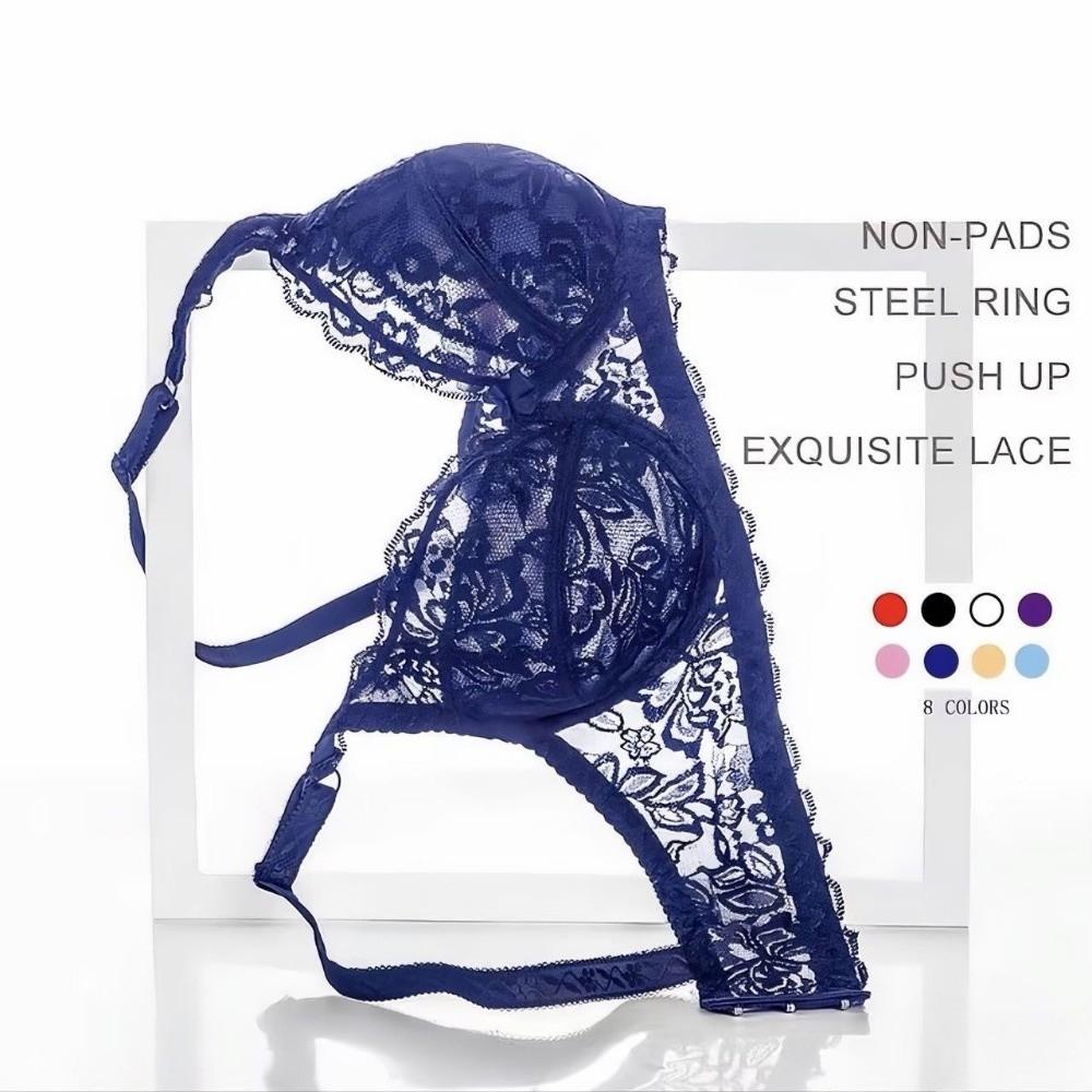 Mesh Transparent Lace Bra Hollow Out Lace Underwear Seamless Push Up Bra Daily Wear