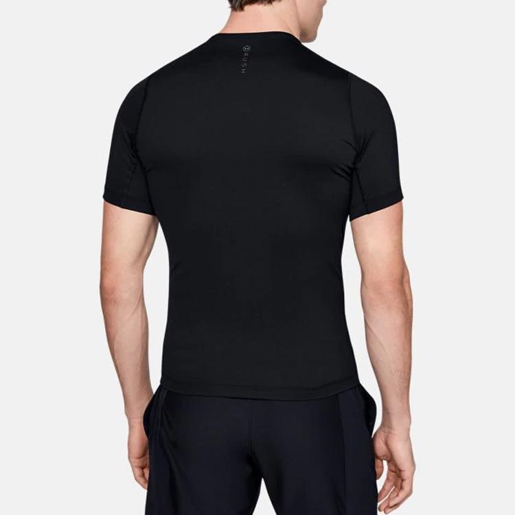 Under Armour Мужская футболка с круглым вырезом HeatGear Compression Solid, черные 1353449-001
