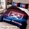 West Ham United FC Printed Bedding Set Custom Name Text 1 Duvet Cover 2 Pillowcases For Bedroom